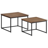 Tables basses gigognes 2 pcs bois massif de teck