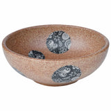 Brown and blue round countertop washbasin Φ41x14 cm ceramic