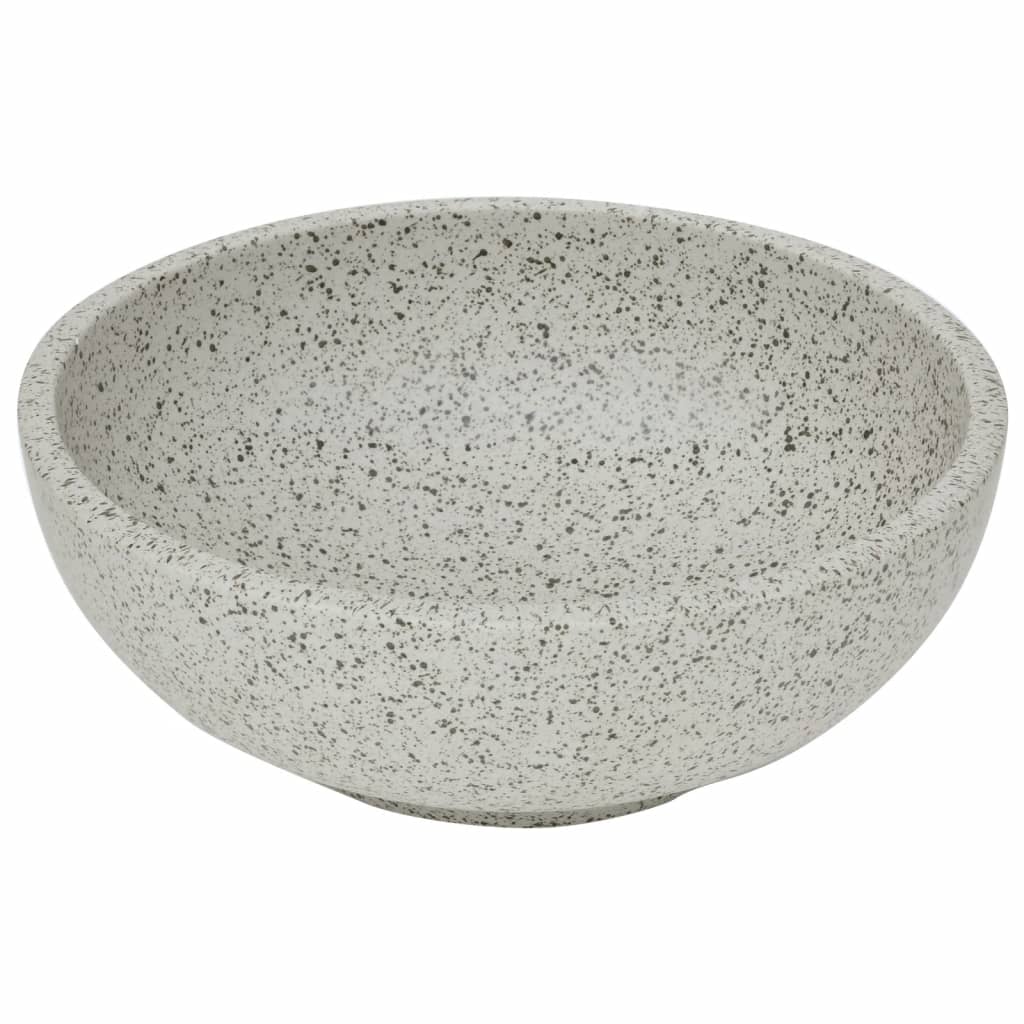 Grey round countertop washbasin Φ41x14 cm ceramic