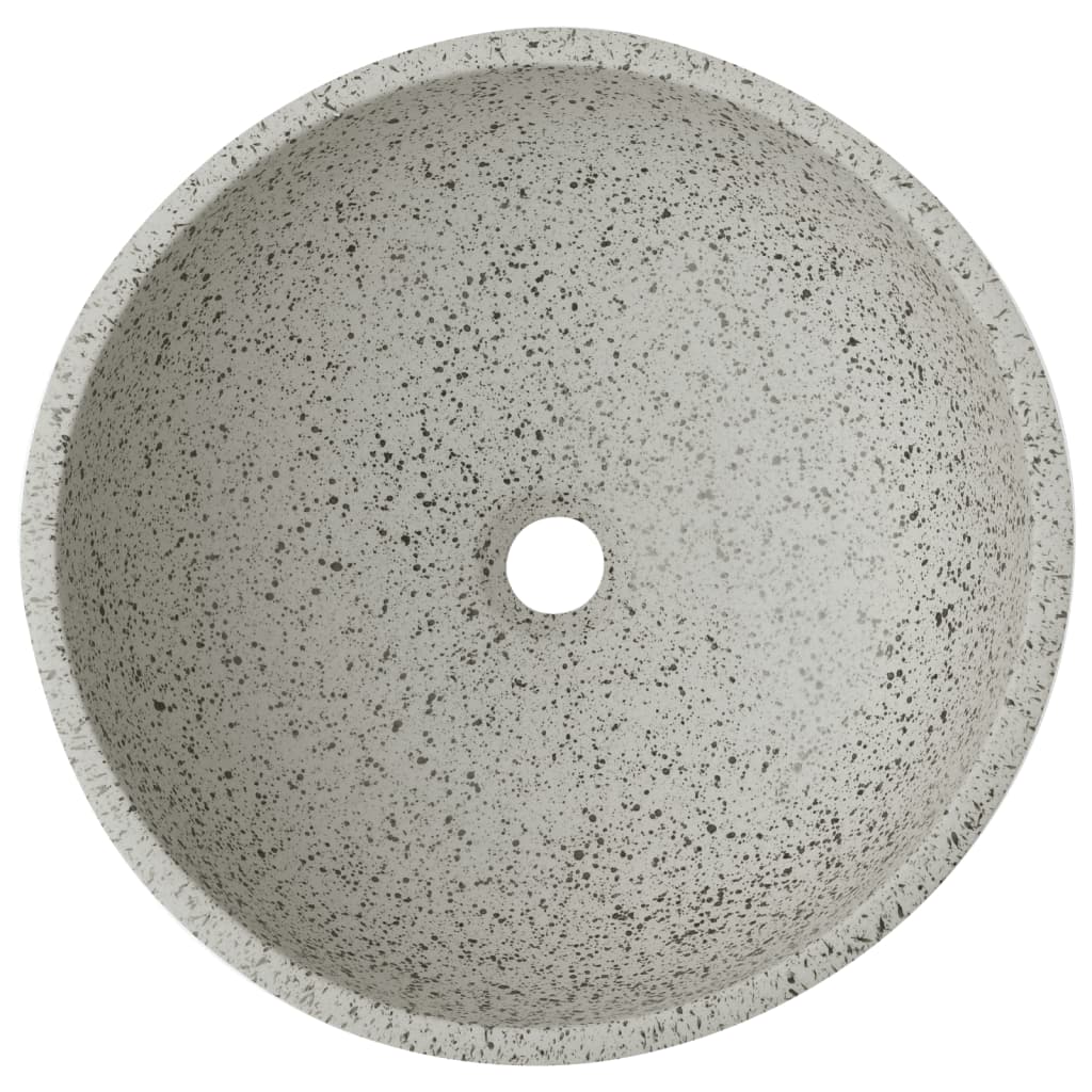 Grey round countertop washbasin Φ41x14 cm ceramic