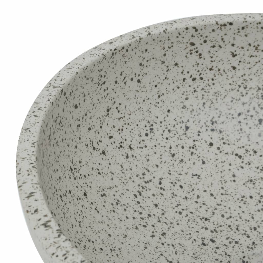 Grey round countertop washbasin Φ41x14 cm ceramic