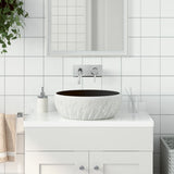 Black and grey round countertop washbasin Φ41x14 cm ceramic