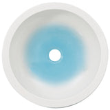 Vasque à poser blanc et bleu rond Φ41x14 cm céramique