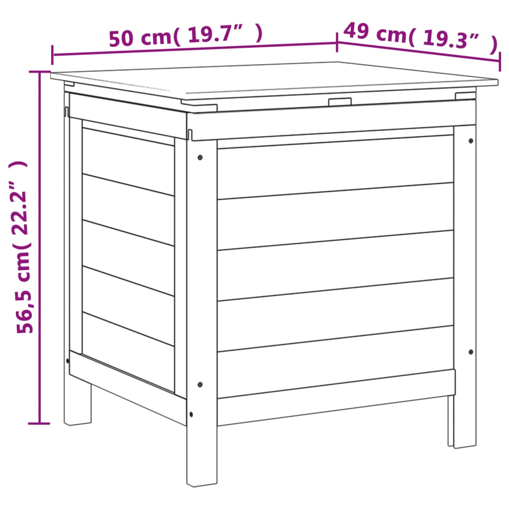 Anthracite garden storage box solid fir wood