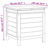 Boîte de rangement jardin marron 50x49x56,5cm bois massif sapin