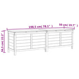 Garden storage box 198.5x50x56.5 cm solid fir wood