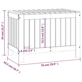 Boîte de rangement de jardin Blanc 76x42,5x54 cm Bois de pin