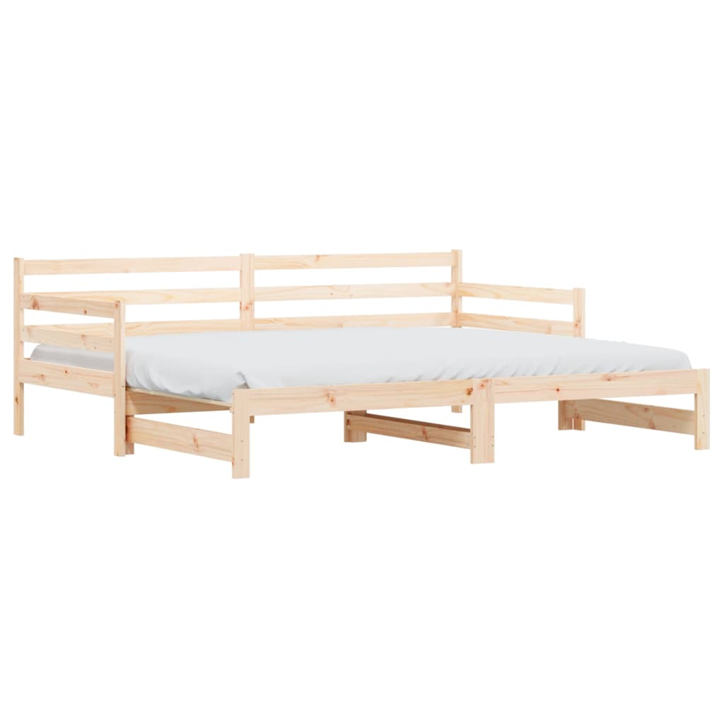 Day bed and trundle bed without mattress 90x200 cm solid wood