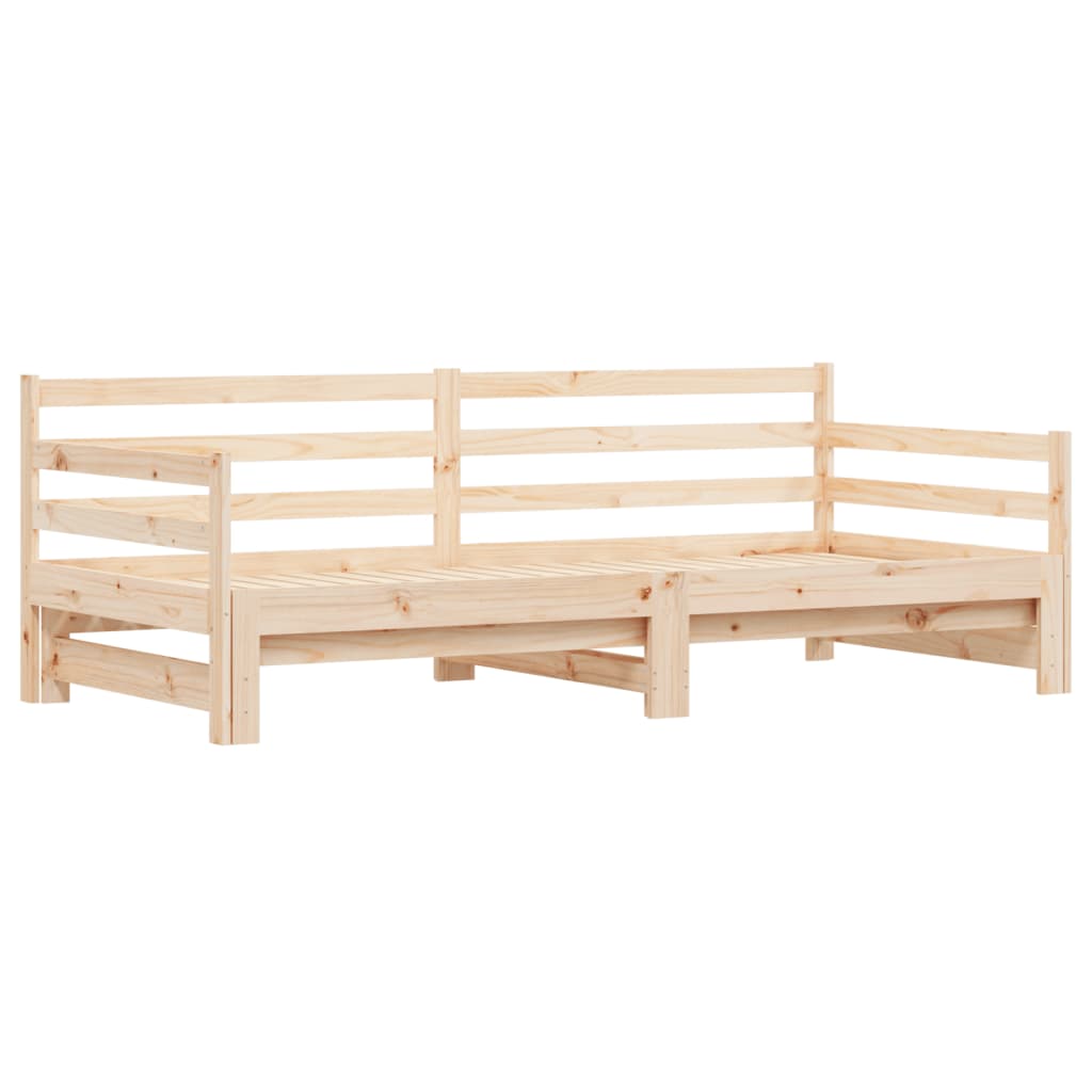 Day bed and trundle bed without mattress 90x200 cm solid wood