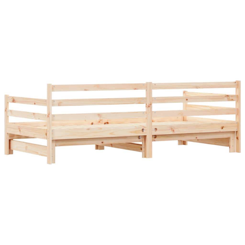 Day bed and trundle bed without mattress 90x200 cm solid wood