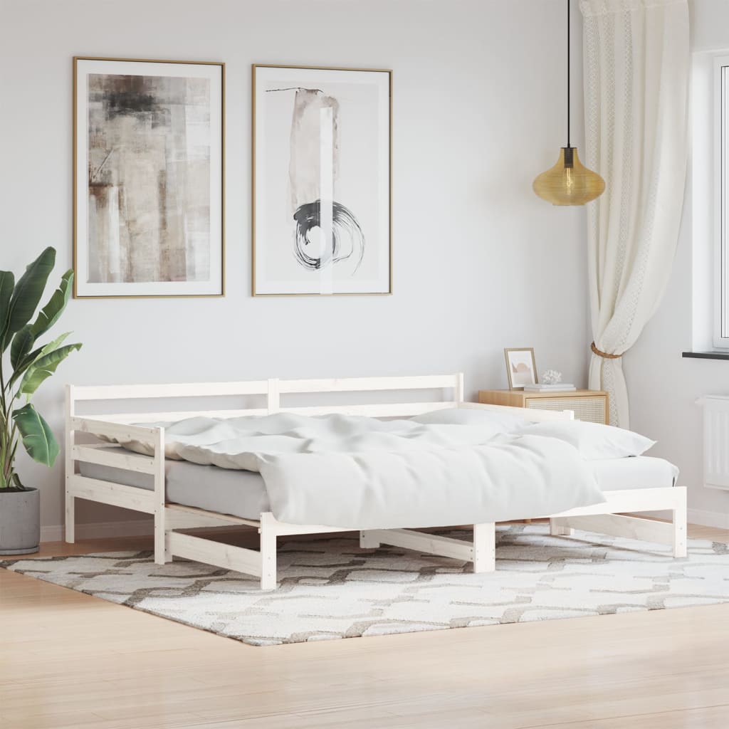 Day bed and trundle bed without mattress 90x200 cm solid wood