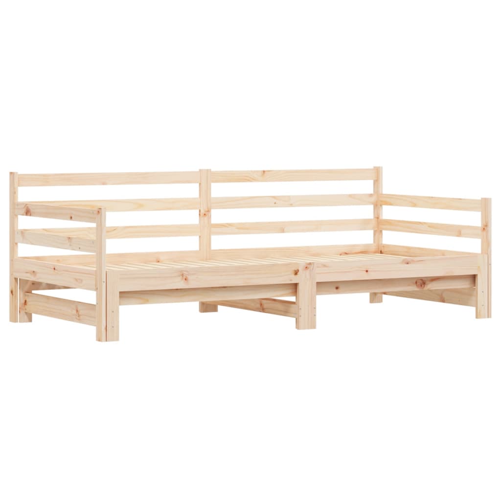 Day bed and trundle bed without mattress 80x200 cm solid wood