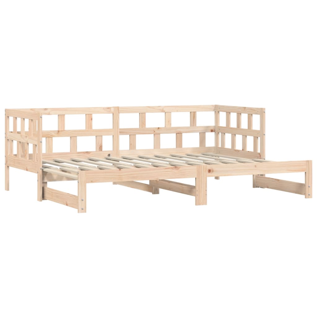 Day bed and trundle bed without mattress 80x200 cm solid wood