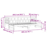 Day bed and trundle bed without mattress 80x200 cm solid wood