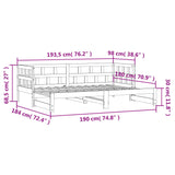 Day bed and trundle bed without mattress 90x190 cm solid wood