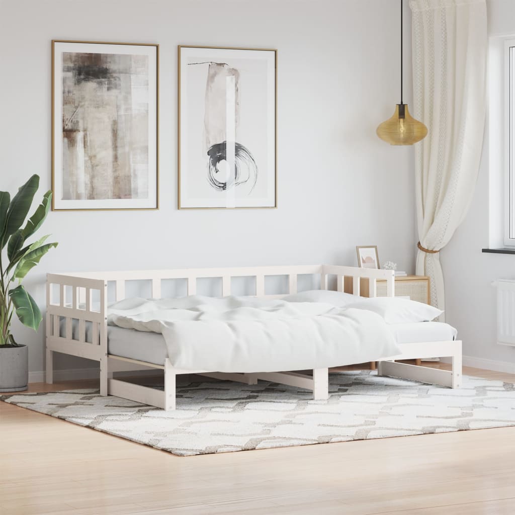 Day bed and trundle bed without mattress 90x190 cm solid wood