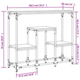 Table console chêne fumé 89,5x28x76 cm bois d'ingénierie