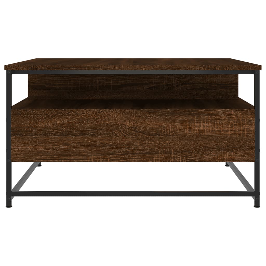 Table basse chêne marron 80x80x45 cm bois d'ingénierie