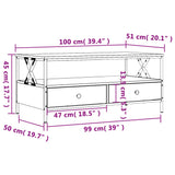 Schwarzer Couchtisch 100x51x45 cm aus Holzwerkstoff