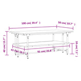 Coffee table Brown oak 100x50x40 cm Engineered wood