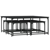 5 pcs nesting coffee tables black engineered wood