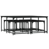 5 pcs nesting coffee tables black engineered wood