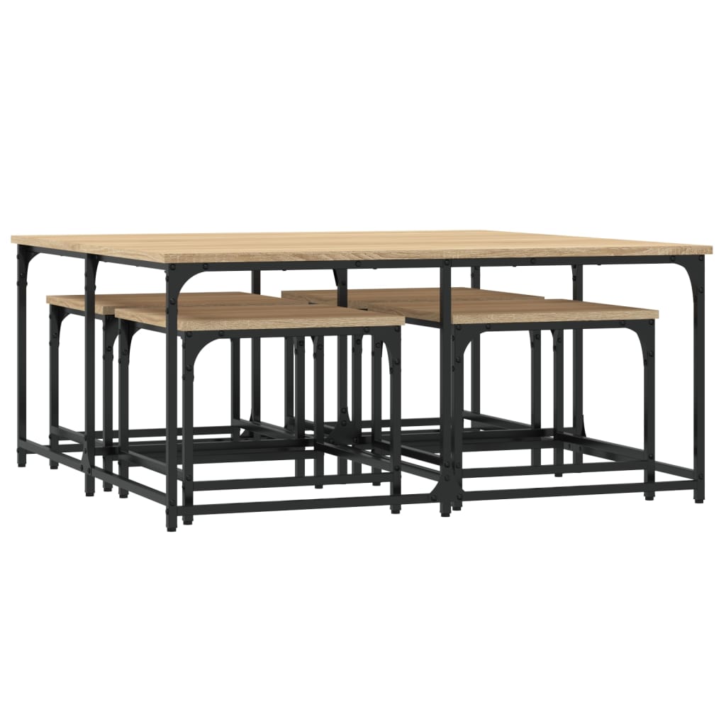 Tables basses gigognes 5 pcs chêne sonoma bois d'ingénierie