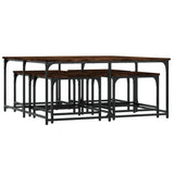 Tables basses gigognes 5 pcs chêne fumé bois d'ingénierie