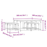 5 pcs nesting coffee tables sonoma gray engineered wood