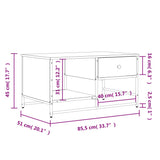 Smoked oak coffee table 85.5x51x45 cm engineered wood