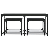 Tables basses gigognes 3 pcs noir bois d'ingénierie