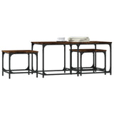 Tables basses gigognes 3 pcs chêne fumé bois d'ingénierie