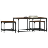 Tables basses gigognes 3 pcs chêne marron bois d'ingénierie