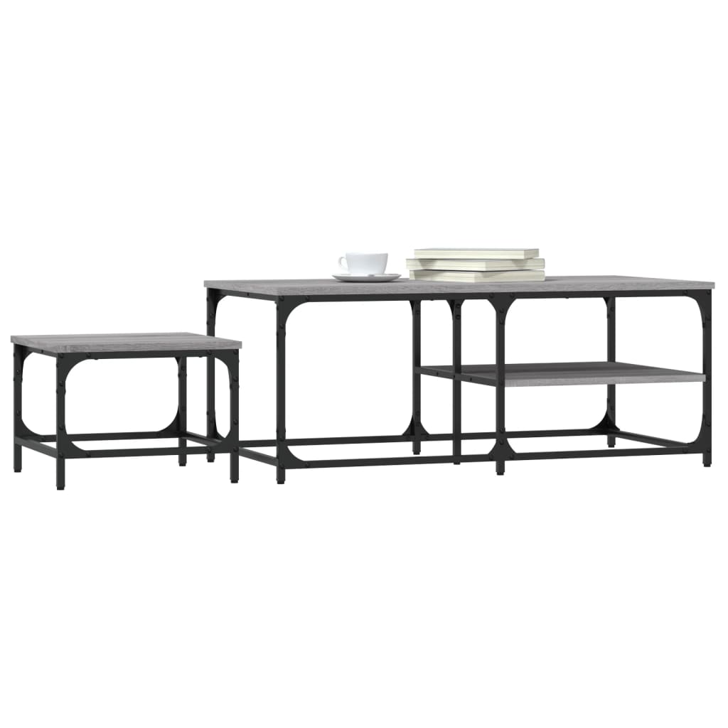 Nesting Coffee Tables 2 pcs Sonoma Gray Engineered Wood