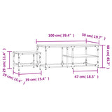 Nesting Coffee Tables 2 pcs Sonoma Gray Engineered Wood