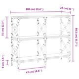 Table console sonoma gris 100x28x80,5 cm bois d'ingénierie