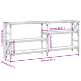 Table console chêne sonoma 180x29x76,5 cm bois d'ingénierie