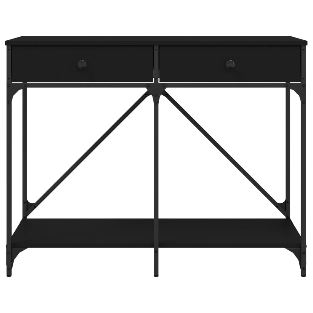 Table console noir 100x39x78,5 cm bois d'ingénierie