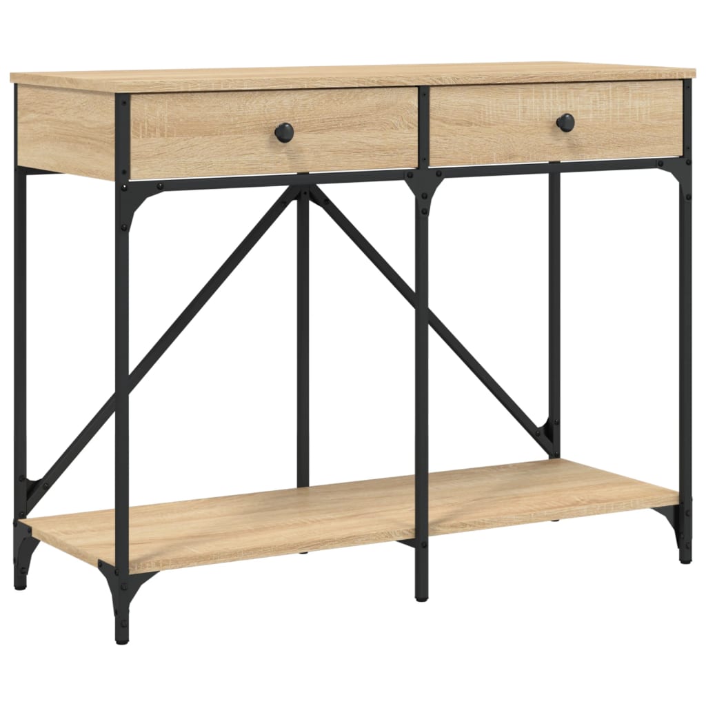 Table console chêne sonoma 100x39x78,5 cm bois d'ingénierie