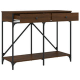 Console table brown oak 100x39x78.5 cm engineered wood