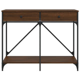 Console table brown oak 100x39x78.5 cm engineered wood