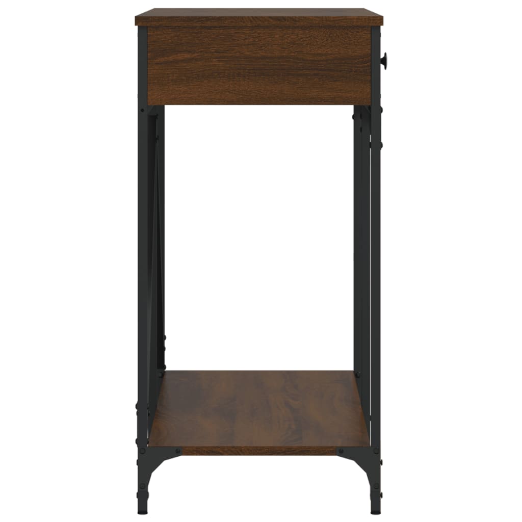 Console table brown oak 100x39x78.5 cm engineered wood