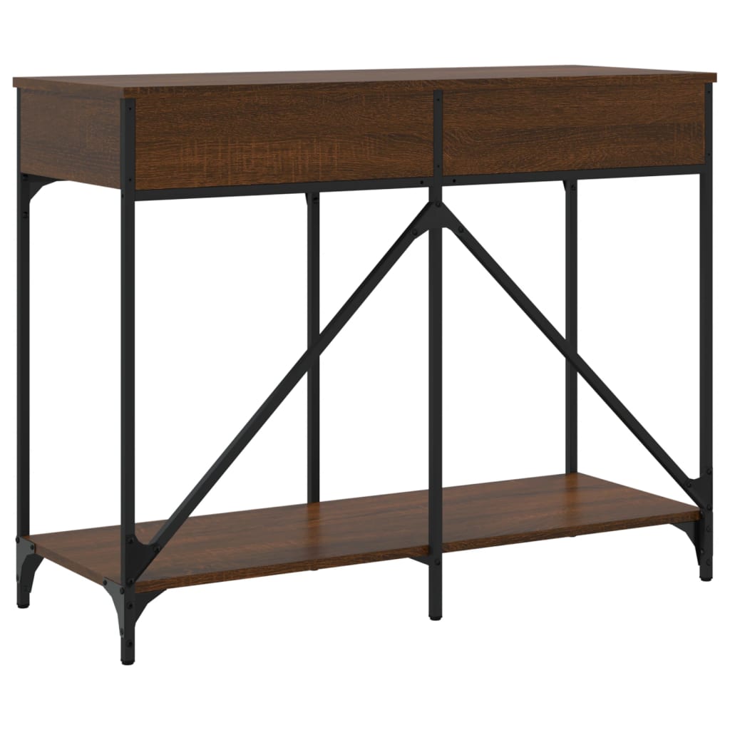 Console table brown oak 100x39x78.5 cm engineered wood