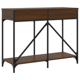 Console table brown oak 100x39x78.5 cm engineered wood