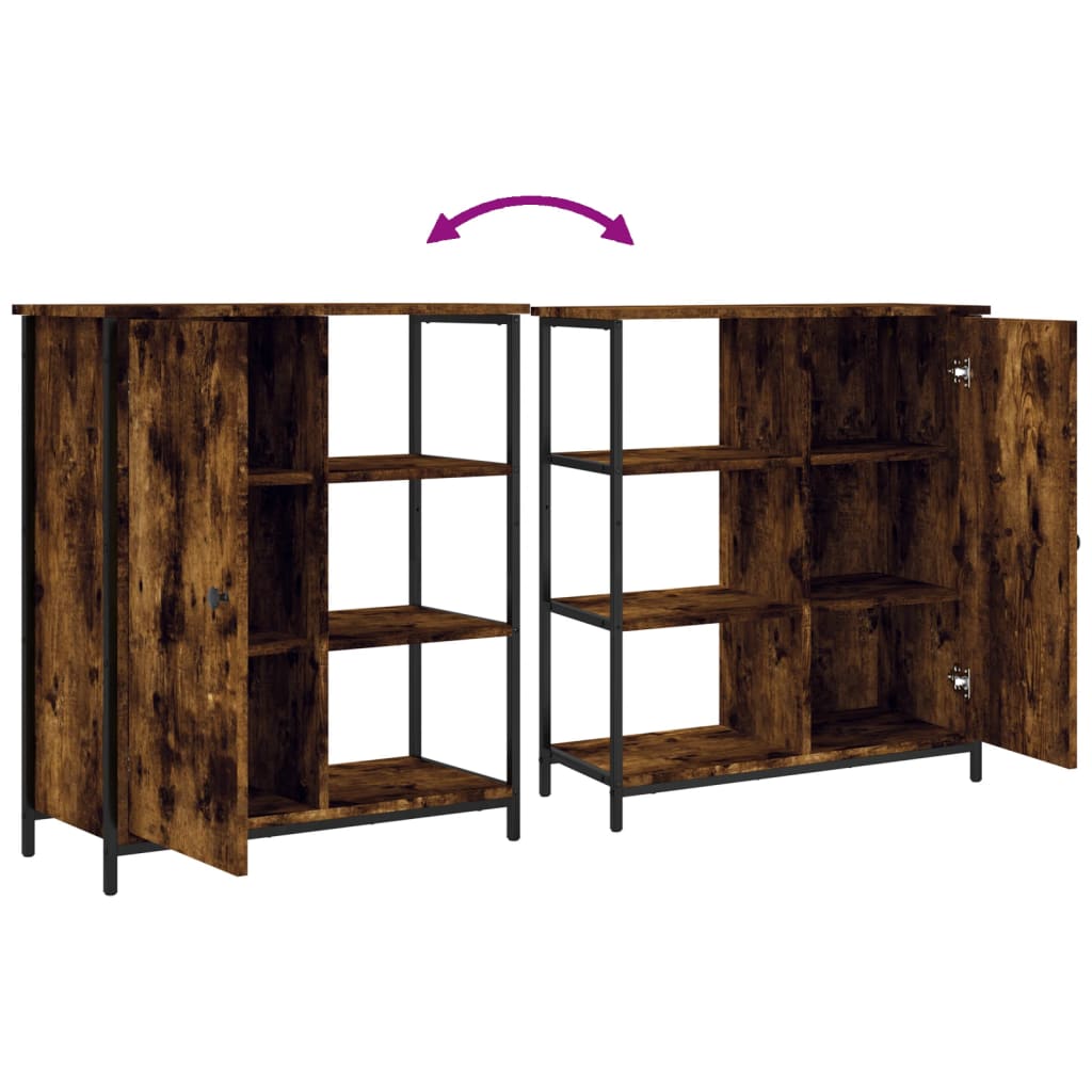 Buffet chêne fumé 70x30x80 cm bois d'ingénierie