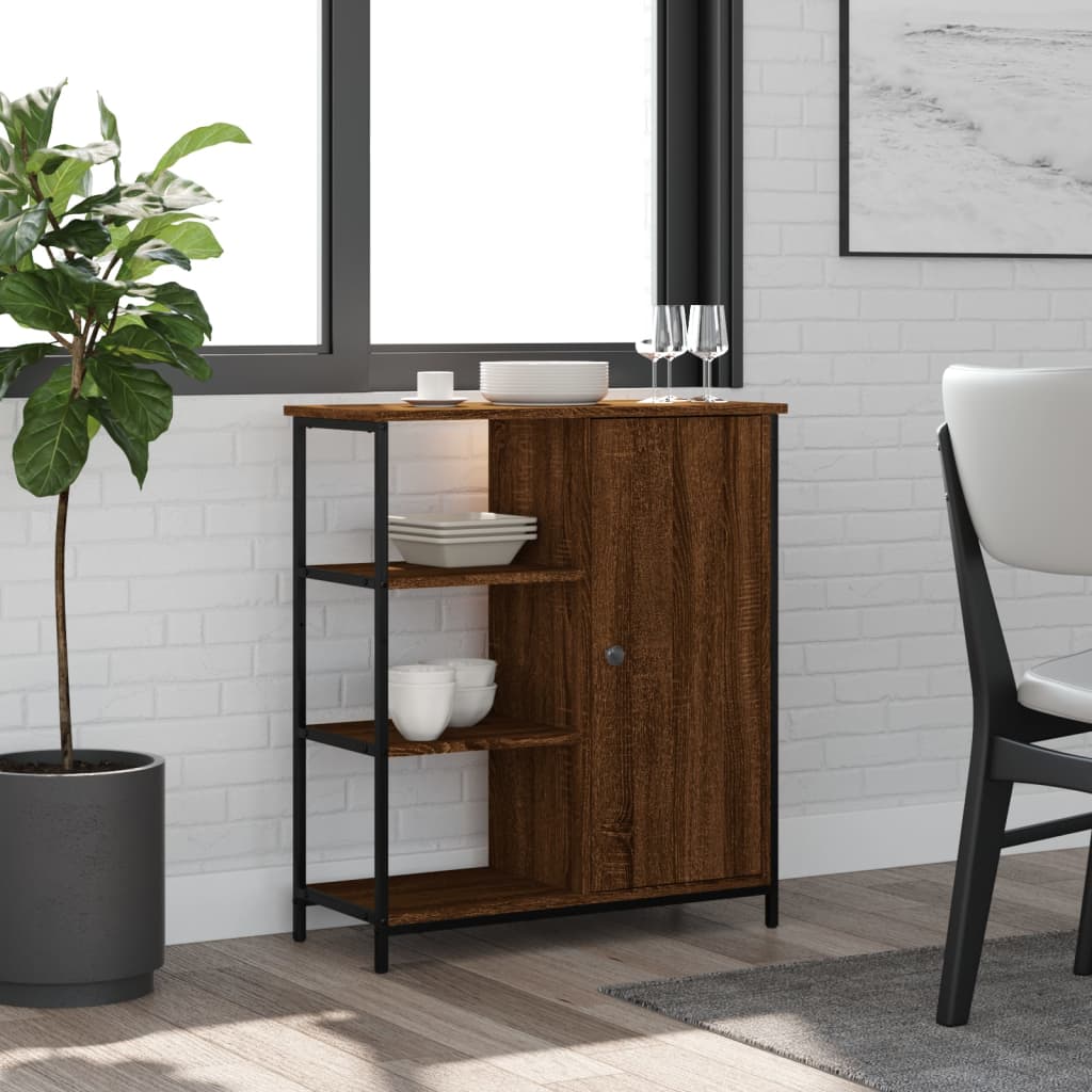 Brown oak sideboard 70x30x80 cm engineered wood