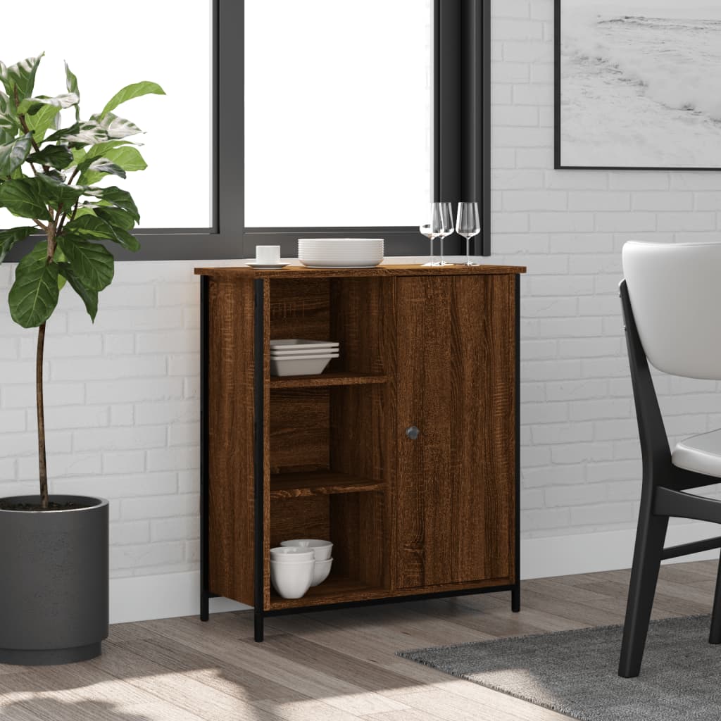 Brown oak sideboard 70x30x80 cm engineered wood