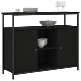 Buffet noir 100x35x80 cm bois d'ingénierie