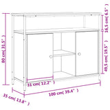 Buffet noir 100x35x80 cm bois d'ingénierie