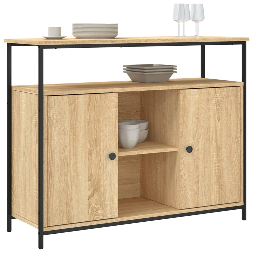 Buffet chêne sonoma 100x35x80 cm bois d'ingénierie